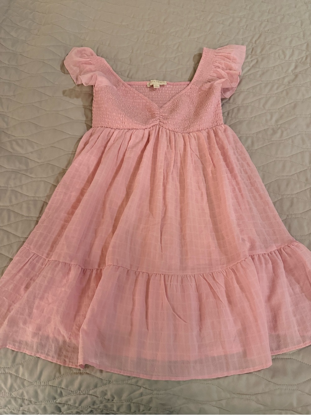 Pink Ruffle Sleeve Sundress